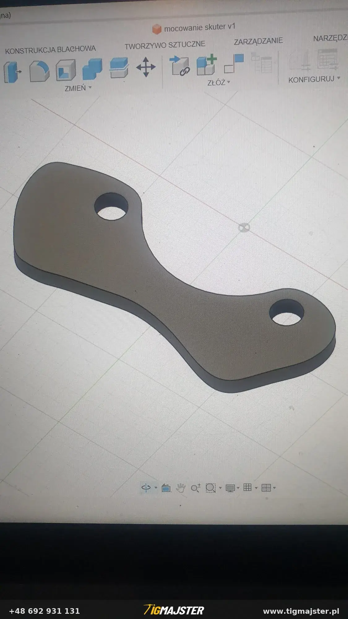 Modyfikacja i naprawa aluminiowego wachacza motocykla — Spawanie aluminium