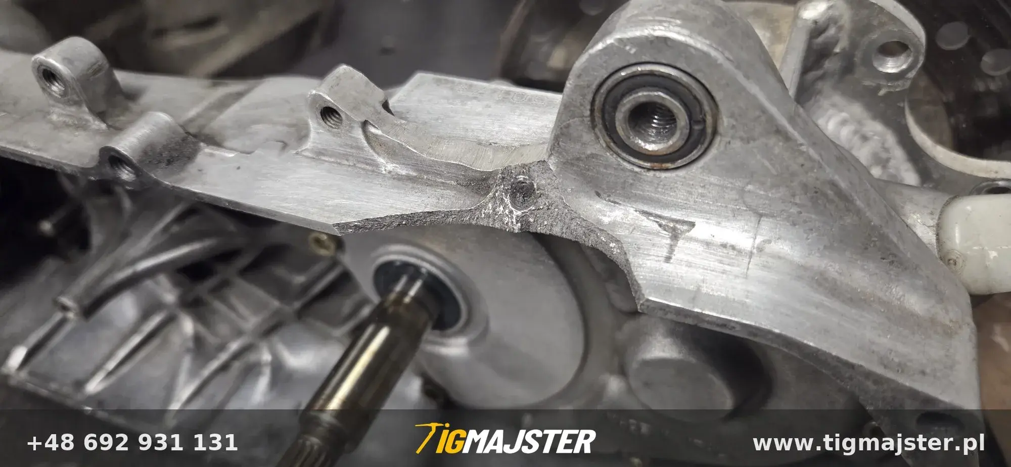 Modyfikacja i naprawa aluminiowego wachacza motocykla — Spawanie aluminium