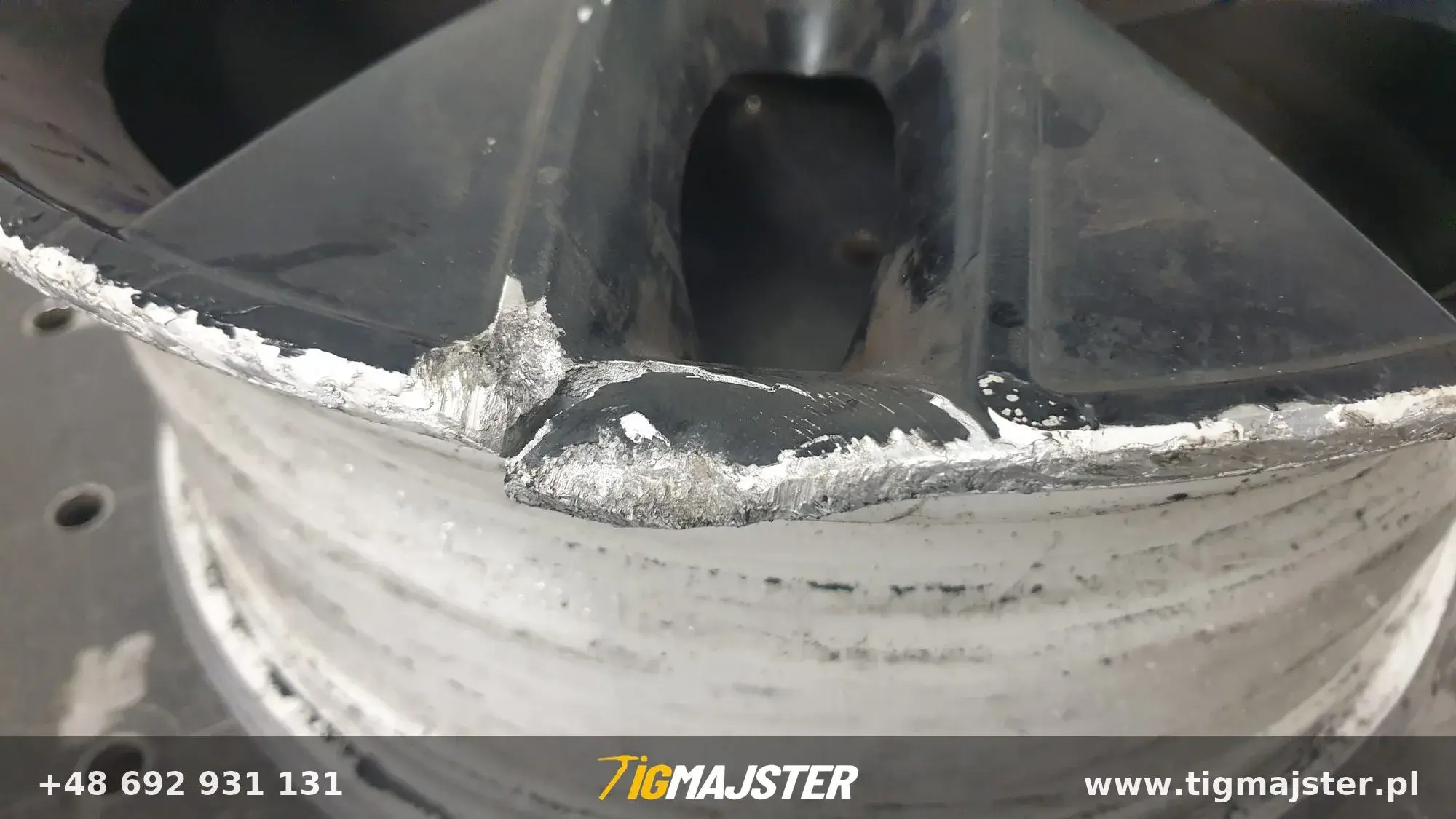 Naprawa felgi aluminiowej BMW — Spawanie aluminium