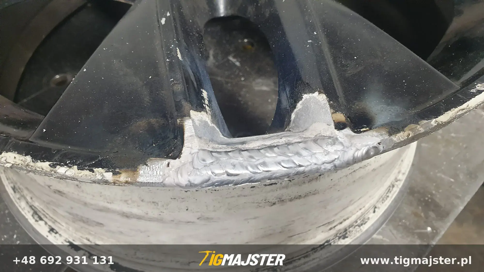 Naprawa felgi aluminiowej BMW — Spawanie aluminium