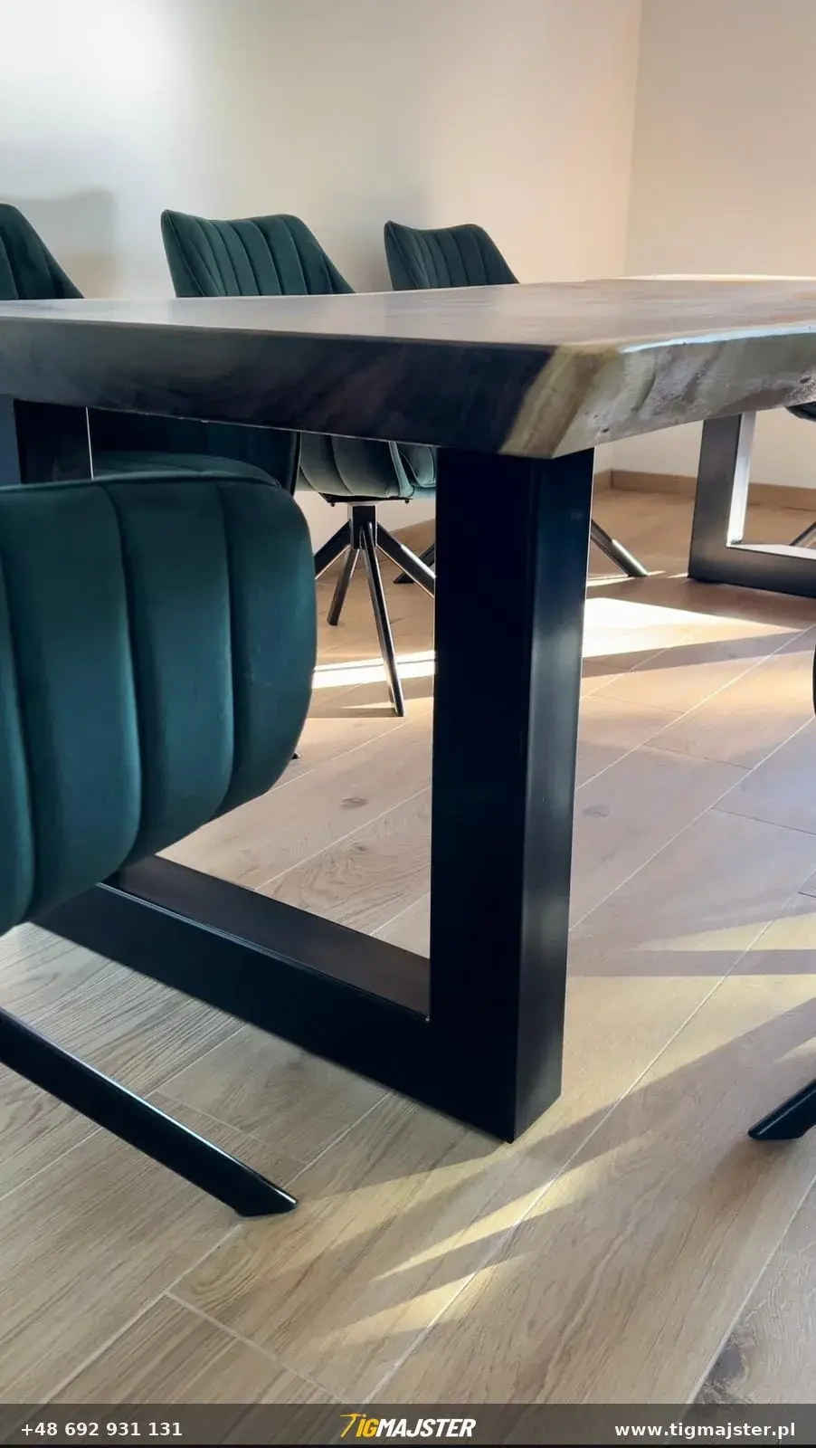 Nogi do blatów z drewna i żywicy — Meble spawane loft